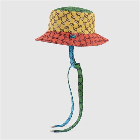 gucci bucket hat colorful|authentic gucci bucket hat.